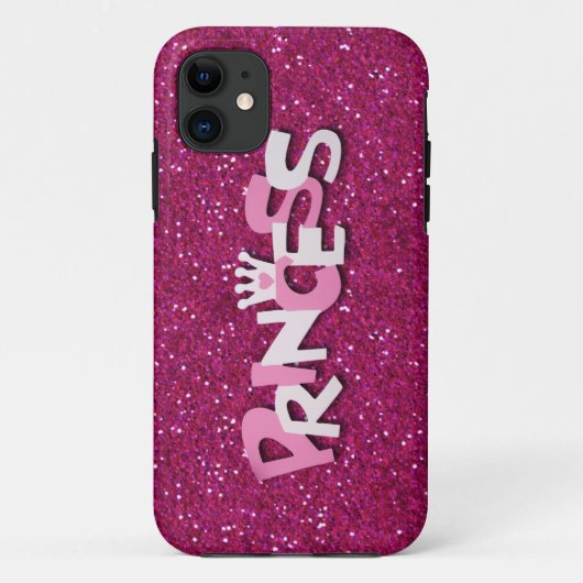 Niedliche funkelnd heißes Rosa-Prinzessin Glitter Case-Mate iPhone Hülle (Rückseite)