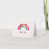 Niedliche Funkelnd Sequenzer-Rainbow-Geburtstagspa Dankeskarte (Vorderseite)