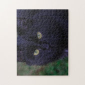 Niedliche Funky Black Cat Kitten Face  Puzzle (Vertikal)