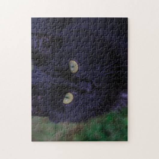 Niedliche Funky Black Cat Kitten Face  Puzzle (Vertikal)