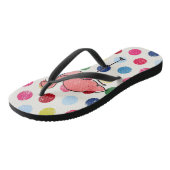 Niedliche Funky Flamingo-bunte Polka-Punkte Badesandalen (Schrägansicht)