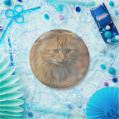 Niedliche Funky Ginger Cat Kitten Face Pappteller (Party)