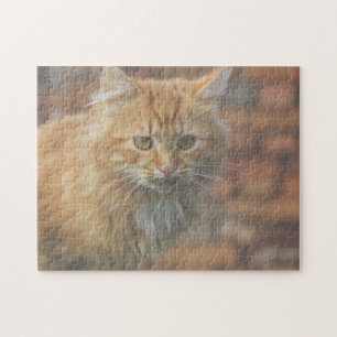 Niedliche Funky Ginger Cat Kitten Face Puzzle