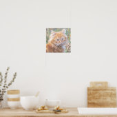 Niedliche Funky Ginger Cat Kitten Painting Poster (Küche)