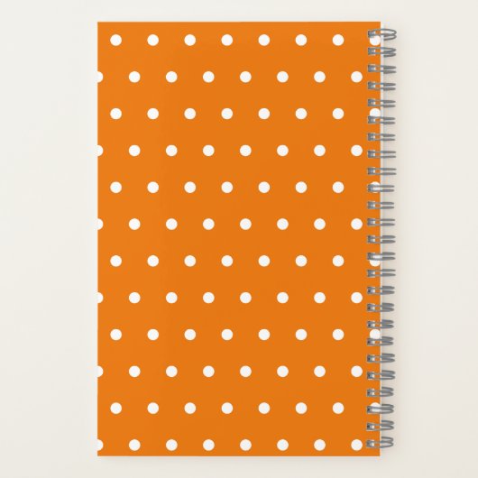 Niedliche Funky Orange Polka Dots Custom Script Notizblock (Rückseite)