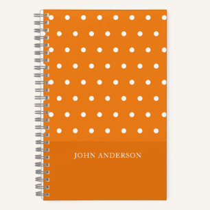 Niedliche Funky Orange Polka Dots Custom Script Notizblock