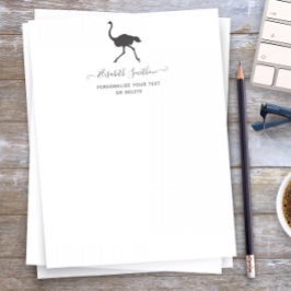 Niedliche Funny Animal Ostrich Bird Persönliche St Briefbogen