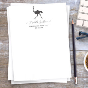 Niedliche Funny Animal Ostrich Bird Persönliche St Briefbogen