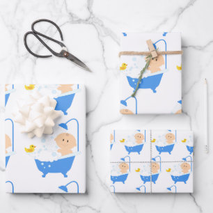 Niedliche & Funny Baby Dusche Badewanne Gelbe Duck Geschenkpapier Set