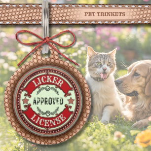 Niedliche Funny Basketweather Leder Licker Lizenz Haustiermarke