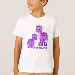 Niedliche Funny Big Brother Baby Dinosaurier Lila T-Shirt