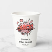 Niedliche Funny Brautparty Retro-Hochzeit Pappbecher (Vorderseite)