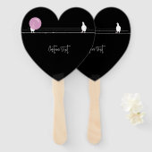 Niedliche Funny Bubblegum Birds auf einem Drahtsei Fächer (Vorne und Hinten)