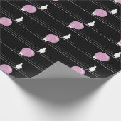 Niedliche Funny Bubblegum Birds auf einem Drahtsei Geschenkpapier (Ecke)