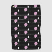 Niedliche Funny Bubblegum Birds auf einem Drahtsei Golfhandtuch (Vorderseite)