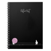 Niedliche Funny Bubblegum Birds auf einem Drahtsei Notizblock (Vorderseite)