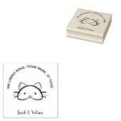 Niedliche Funny Cat Buchzeichen Ex Libris Name Adr Gummistempel (Stempel)