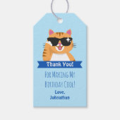 Niedliche Funny Cat Child's Birthday Danke Geschenkanhänger (Vorderseite)