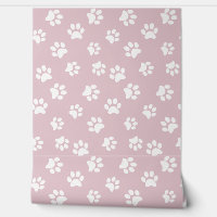 Niedliche Funny Cat Dog Paw Prints White & Blush P