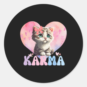 Niedliche Funny Cat Lover Herzform Frauen Männer K Runder Aufkleber