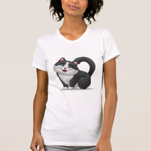 Niedliche Funny Cat Lover Herzform T-Shirt