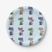 Niedliche Funny Cat Paper Plate Pappteller (Vorderseite)
