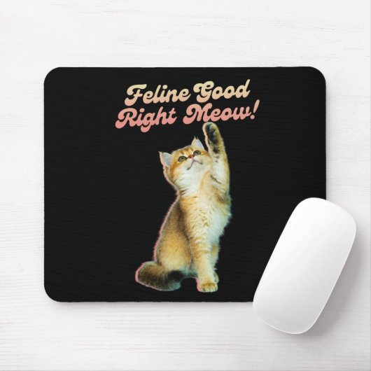 Niedliche Funny Cat Typografie mit Playful Kitten Mousepad (Mit Mouse)