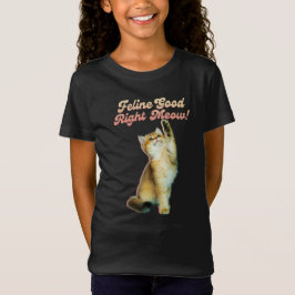 Niedliche Funny Cat Typografie mit Playful Kitten T-Shirt
