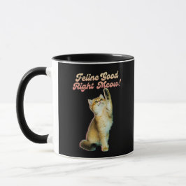 Niedliche Funny Cat Typografie mit Playful Kitten Tasse
