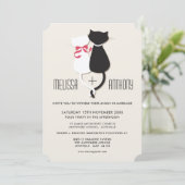 Niedliche Funny Cats Couple Wedding Einladung (Stehend Vorderseite)