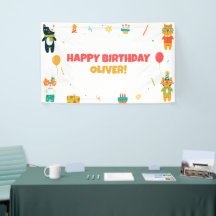 Niedliche Funny Cats Happy Birthday Sign Banner