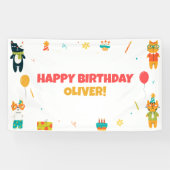 Niedliche Funny Cats Happy Birthday Sign Banner (Horizontal)