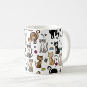 Niedliche Funny Cats Muster Kaffeetasse (VorderseiteRechts)