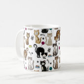 Niedliche Funny Cats Muster Kaffeetasse (Vorderseite Links)