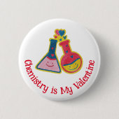 Niedliche Funny Chemist Valentine's Day Chemistry Button (Vorderseite)