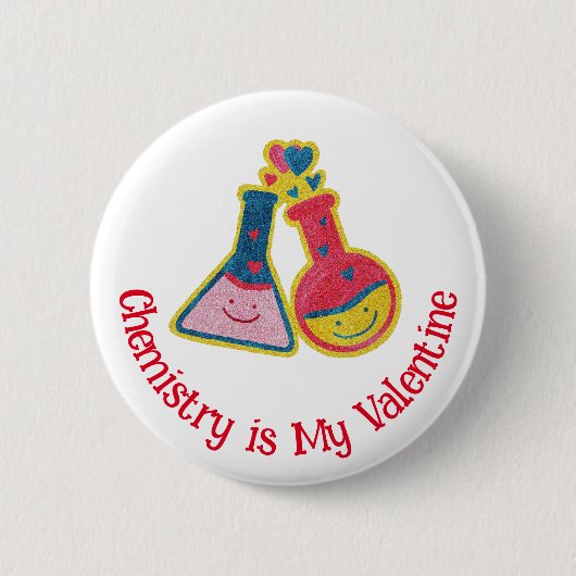 Niedliche Funny Chemist Valentine's Day Chemistry Button (Vorderseite)