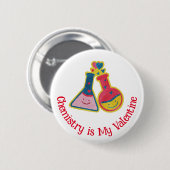 Niedliche Funny Chemist Valentine's Day Chemistry Button (Vorne & Hinten)