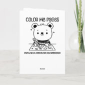 Niedliche Funny Coloring Page Puff | Happy Birthda Karte (Rückseite)