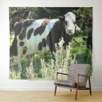 Niedliche Funny Cow Mittelwest Farm Wall Tapestes
