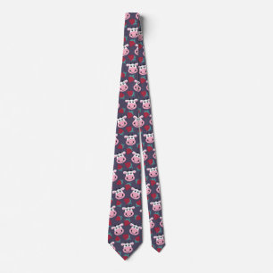 Niedliche Funny Cow und Strawberries Neck Tie Krawatte