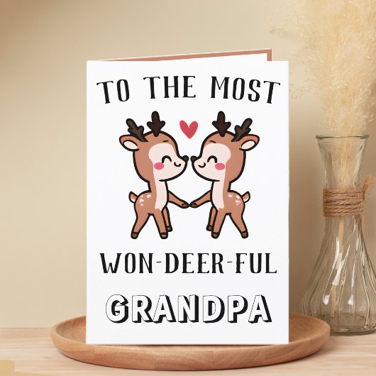 Niedliche Funny Deer Buck Wunderbarer Opa Geburtst Dankeskarte