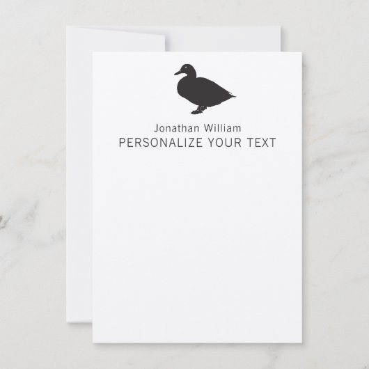 Niedliche Funny Duck Elegante Retro Personal Stati Mitteilungskarte (Vorderseite)