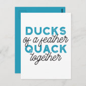 Niedliche Funny Ducks Puns Zitat Design Postkarte (Vorne/Hinten)
