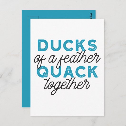 Niedliche Funny Ducks Puns Zitat Design Postkarte (Vorne/Hinten)