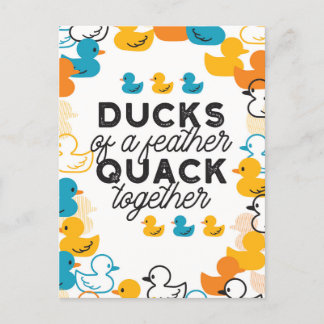 Niedliche Funny Ducks Zitat Postkarte