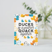 Niedliche Funny Ducks Zitat Postkarte (Stehend Vorderseite)