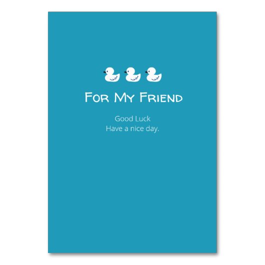 Niedliche Funny Ducks Zitat Tischnummer (Rückseite)