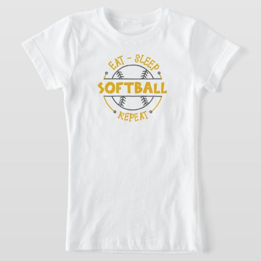 Niedliche Funny Eat Sleep Wiederholung Softball Sp T-Shirt (Ablage )