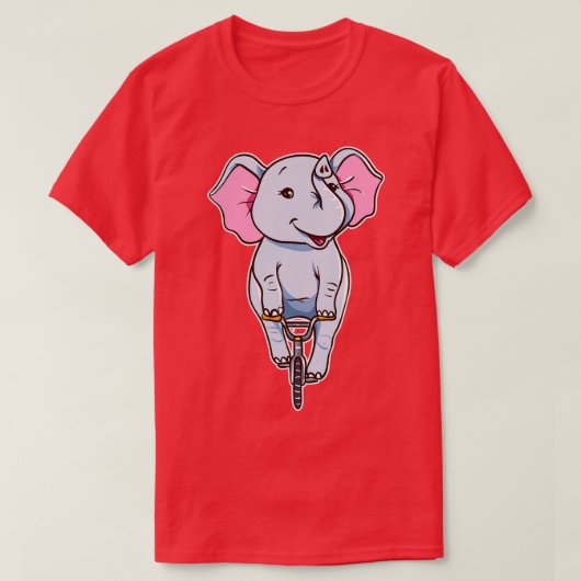 Niedliche Funny Elephant Reiten T-Shirt (Design vorne)