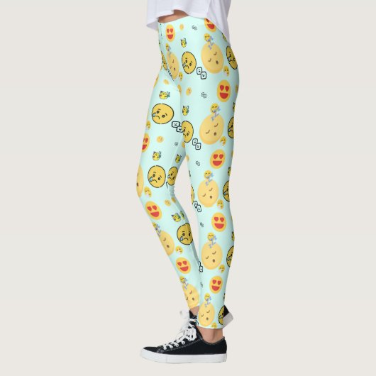 "Niedliche Funny Emoji Pattern Enjoy Faces" Leggings (Links)